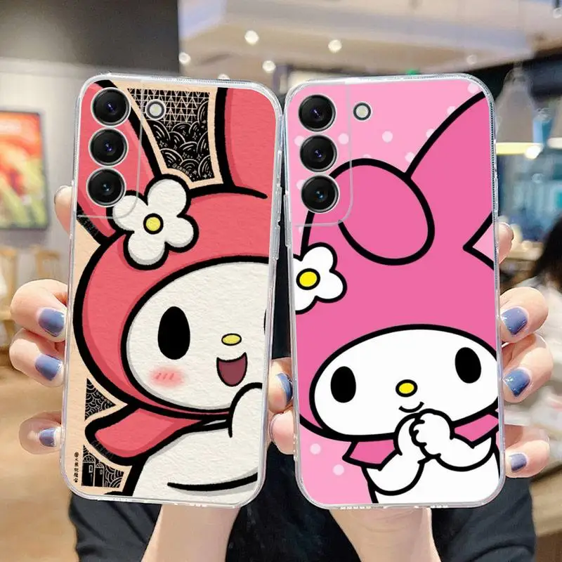 

Cute Cartoon Sanrio My Melody Phone Case For Samsung Galaxy S22 S21 Ultra S20 S30 FE S8 S9 S10 5G Plus Lite Soft Transparent