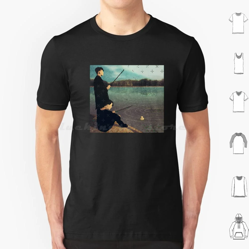 Футболка с принтом слезы за страх-Рыбалка активная футболка 6Xl хлопковая крутая