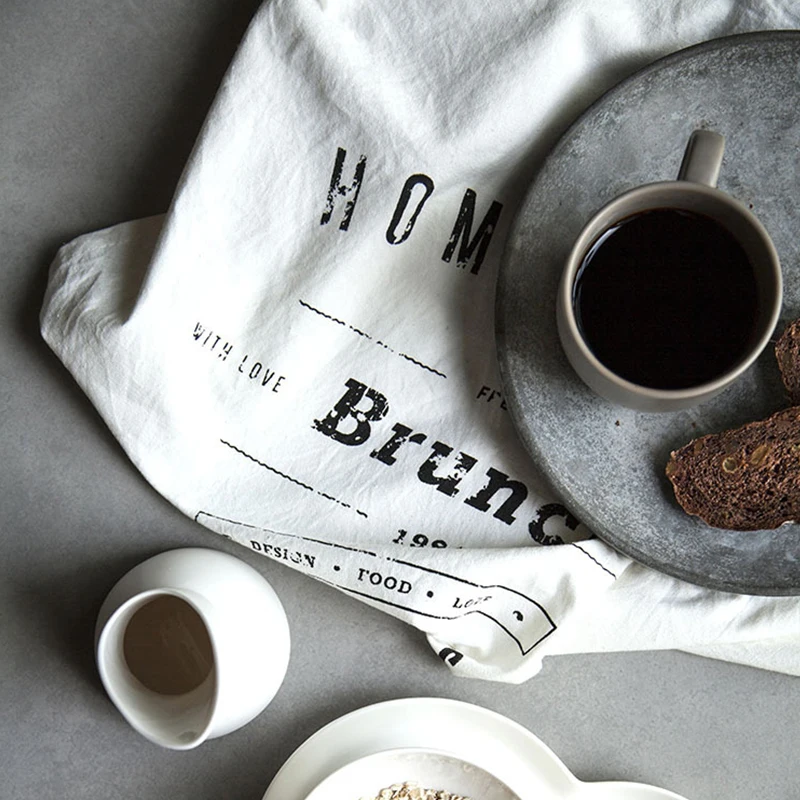 Винтажная салфетка в стиле ретро 68x5 0 см, хлопчатобумажная льняная фоновая ткань с изображением еды, реквизит для фотосъемки, настольный декоративный коврик, кухонная салфетка