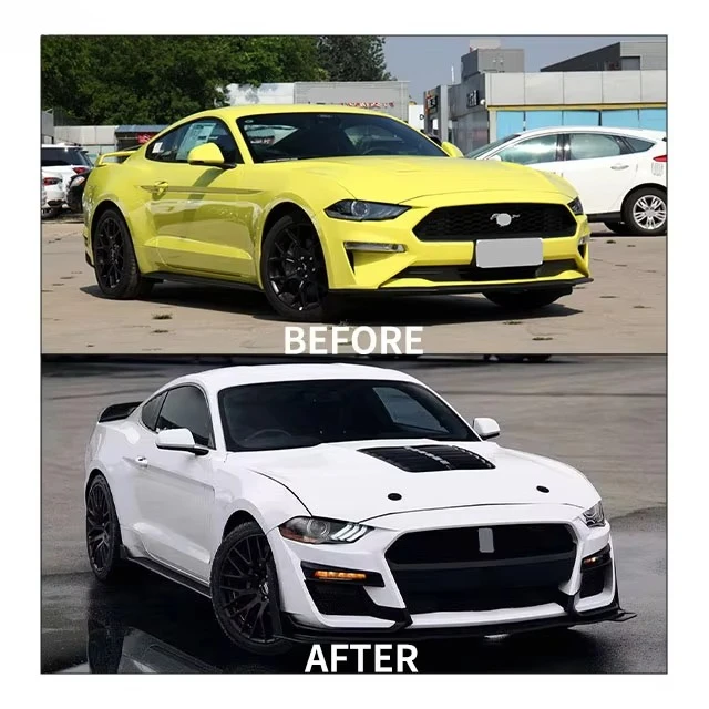 Фото Производство нового состояния для Mustang GT500 2018-2023, аксессуары, автомобильный полный широкий комплект кузова с решеткой переднего и заднего бампера №3