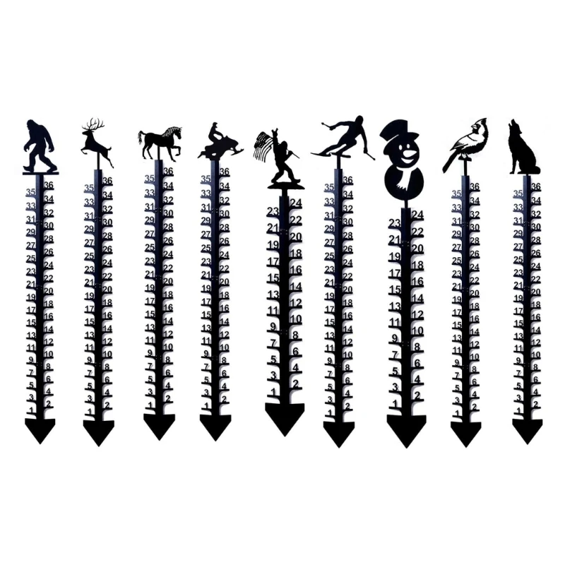 

Metal Snow Measuring Ruler Wrought Iron Measuring Gagdet Accessory