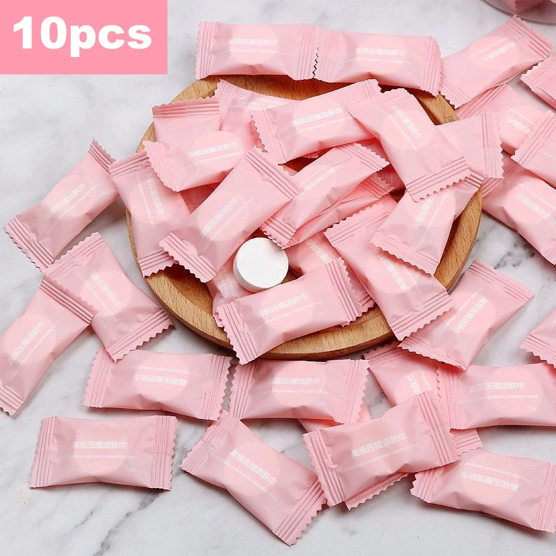 

30/50pcs Disposable Towel Compressed Portable Travel Non-woven Face Towel Water Wet Wipe Outdoor Moistened Tissues Candy Towels