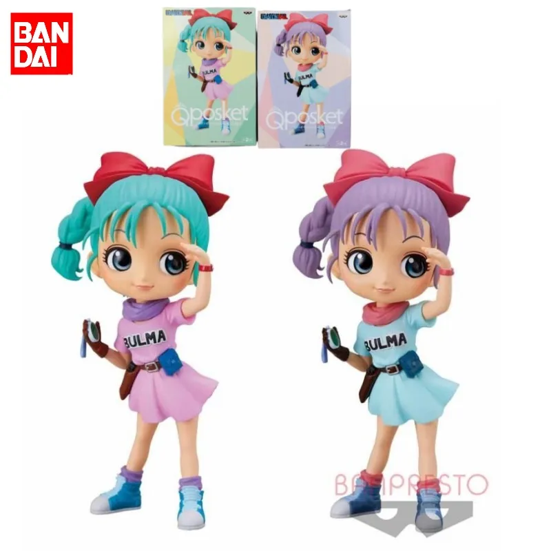 

Bandai Original Dragon Ball Anime Figure 13Cm Qposket Bulma Action Figure Toys For Kids Gift Collectible Model Ornaments