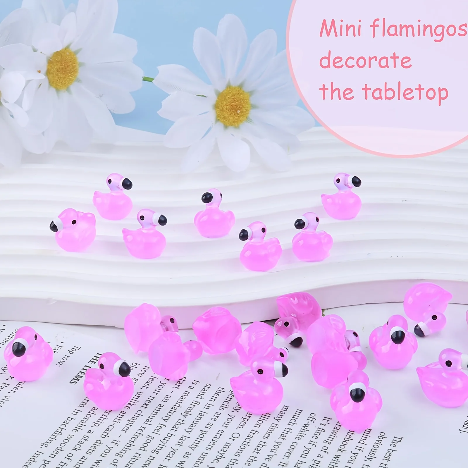 50 шт. светящиеся в темноте мини-смола фигурки утки фламинго смолы статуи животных