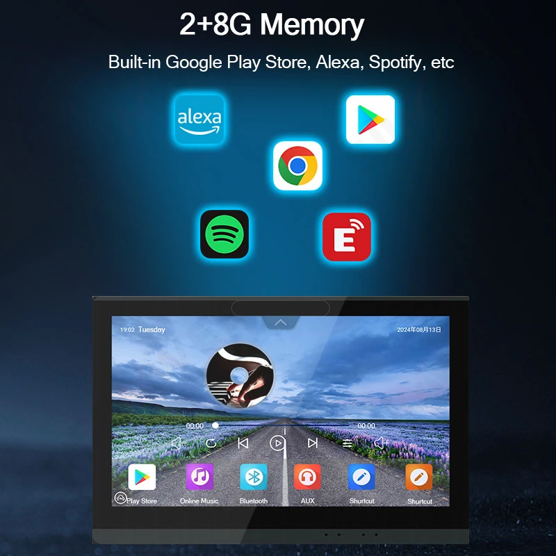 7-дюймовый сенсорный экран для дома Bluetooth аудио в настенном усилителя Android TUYA