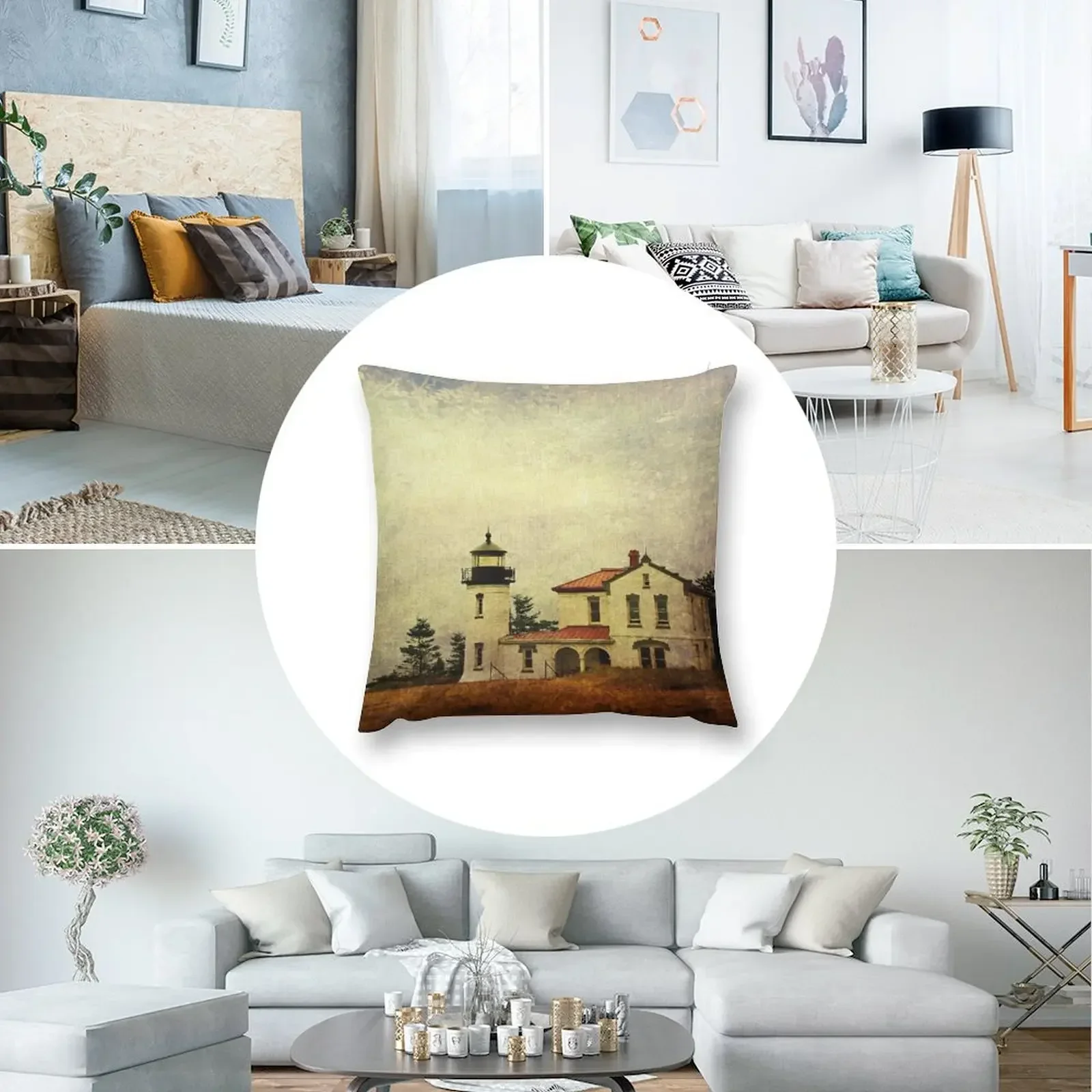 Чехол для подушки Admiralty Head Lighthouse - Whidbey Island