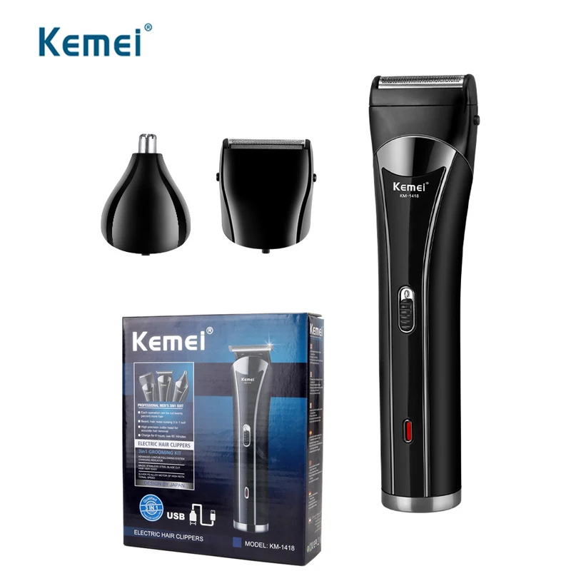 

Kemei Men's Beard Razor 3 In 1 Multifunctional Trimming Hairstyle Finishing Electric Hair Clipper Nose Trimming Shaving Machine