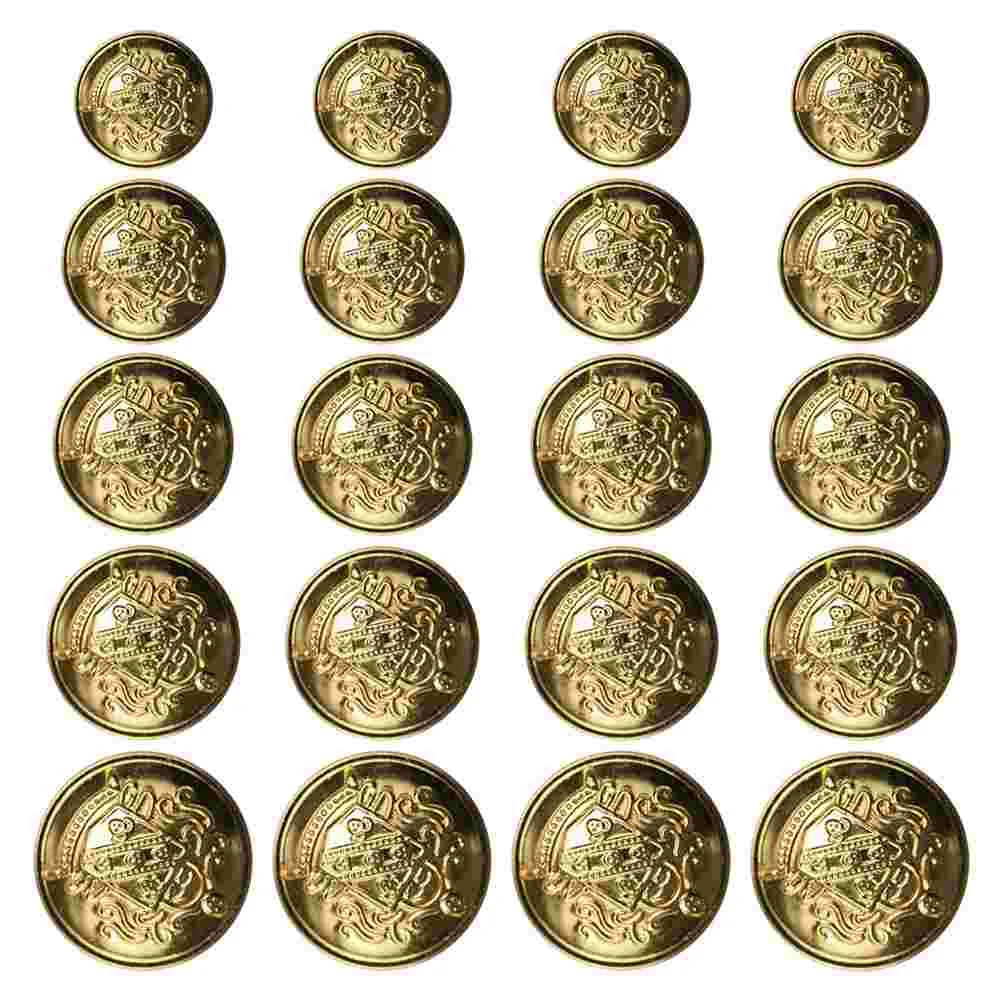 

50 Pcs Navy Decor Vintage Clothing Buttons DIY Metal Decorative Suit Buckles Apparel Sewing Brass Sew-on Versatile For clothes