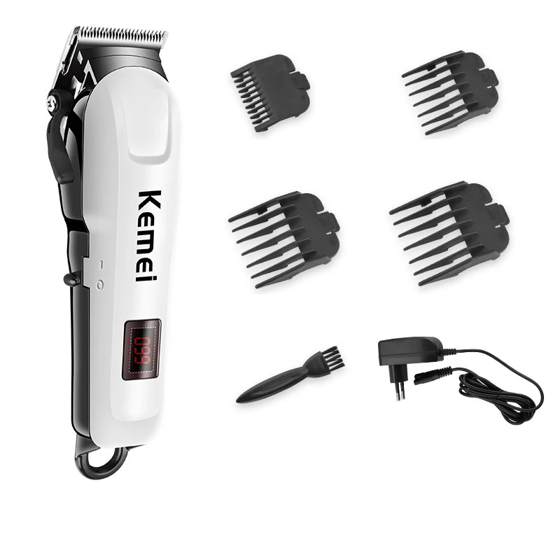 

Kemei KM-809A Rechargeable Hair Clipper Wireless Electric Trimmer for Men Lcd screen Beard Professional Hair Cutting Machine