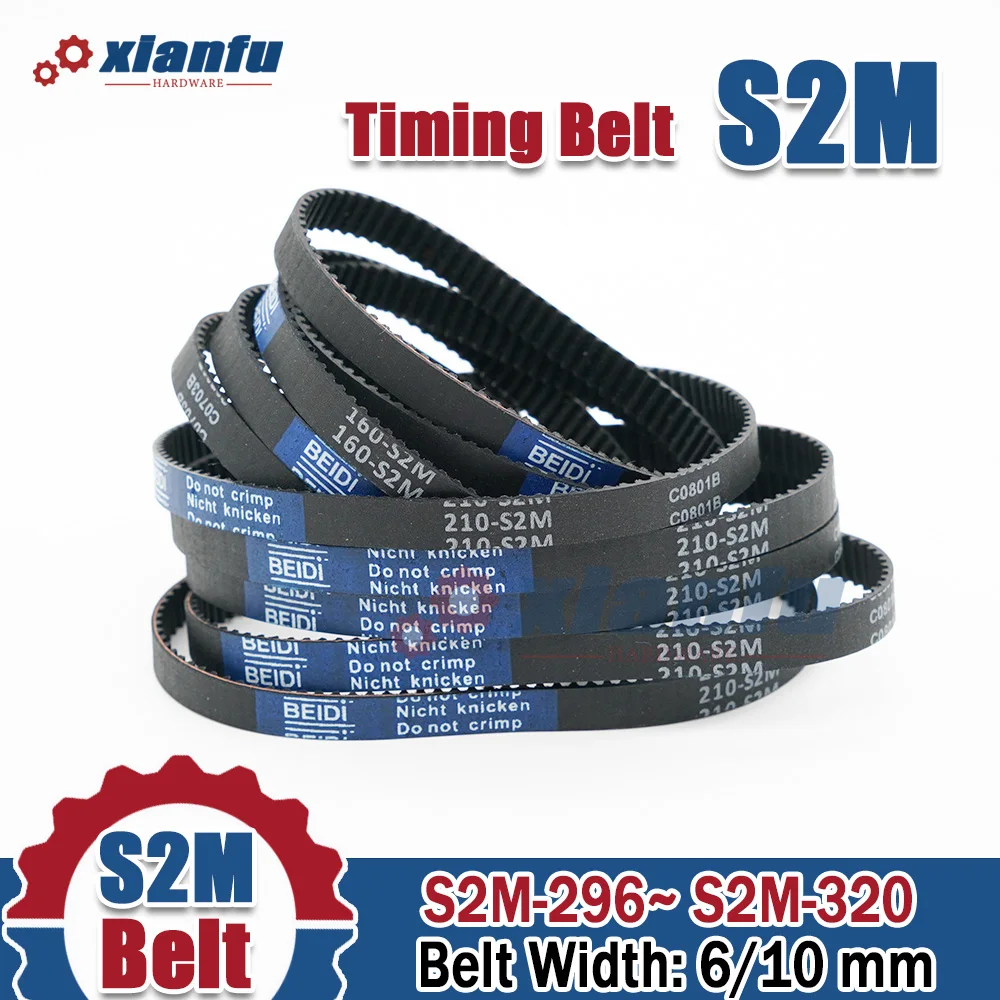 Резиновый Ремень ГРМ S2M синхронный ремень ширина 6/10 мм для шкива 2 м шаг Длина 298 300