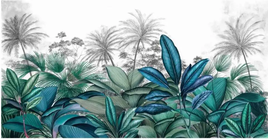 

Обои на заказ, зеленые растения, лесная фреска, европейское ретро фотообои, спальня, гостиная, фон, украшение стены, обои