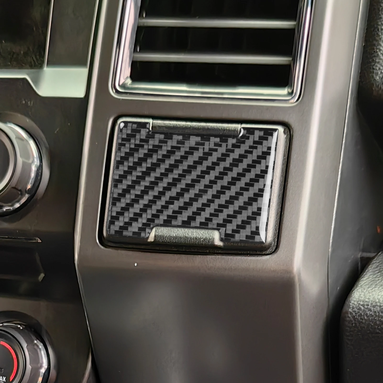 Фото Для Ford F-150 Raptor 2015-2020: наклейки из углеродного волокна для прикуривателя, аксессуары для интерьера автомобиля №3
