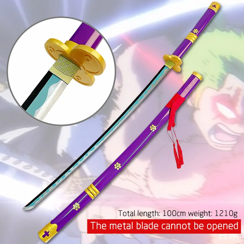 

One Piece Metal Swords 104Cm 1:1 Cosplay Anime Action Figure Weapon Roronoa Zoro Katana Sword Real Steel Ninja Samurai Knife Toy