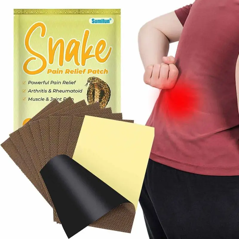 

8pcs Herbal Snake Extract Foot Patches Lumbar Spine Joint Ache Relief Sticker Muscle Knee Back Neck Plaster For Elderly Men