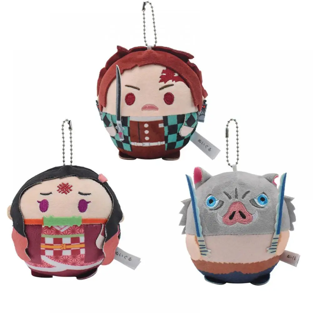 

Anime Kawaii Demon Slayer Kimestsunoyaiba Kamado Tanjirou Kamado Nezuko Hashibira Inosuke Plush Toy Pendant Keychain Gift