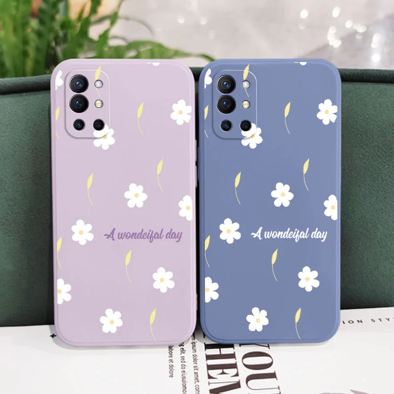 Маленькая Хризантема для Oneplus 9R 9RT 9 8T 8 7 7T Pro чехол телефона жидкий силиконовый |