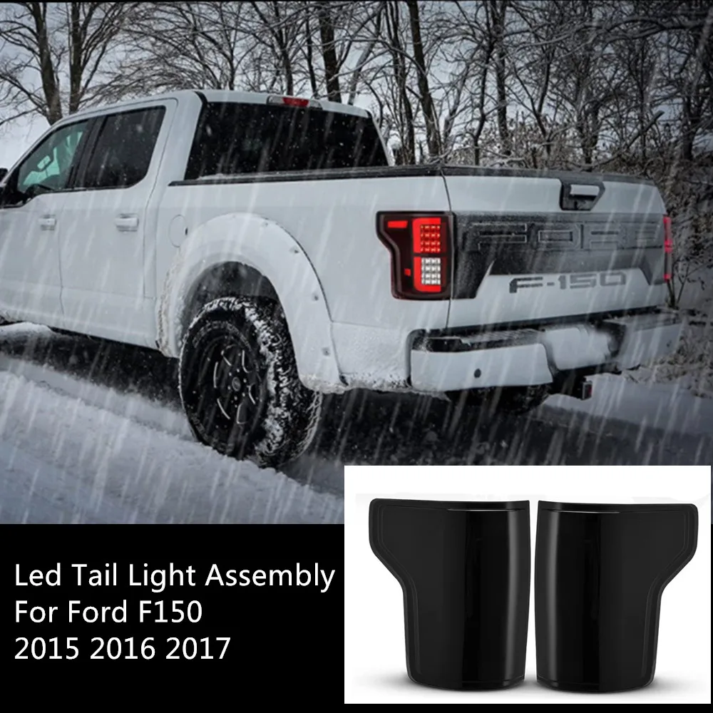 2pc Car 12V Led Tail Light Assembly For Ford F150 2015 2016 2017 Pickup Truck F-150 Led Rear Brake Reverse Lights Accessories