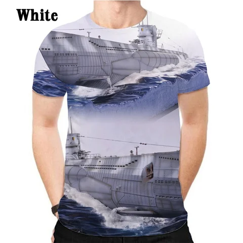 Полиэстерная футболка с 3D-принтом подводной лодки