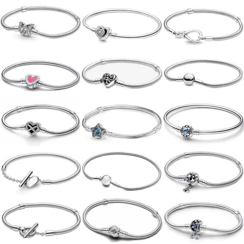 Женский браслет-цепочка с подвеской в виде сердца серебро 2024 пробы