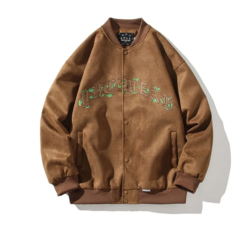 

Spring and Autumn Men's Single Breasted Jacket High Quality Two Tone Long Sleeve Stand Collar Loose Jacket M-5XL