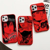 naruto sasuke kakashi gaara phone case for iphone 13 12 11 pro max mini xs 8 7 6 6s plus x se 2020 xr red cover