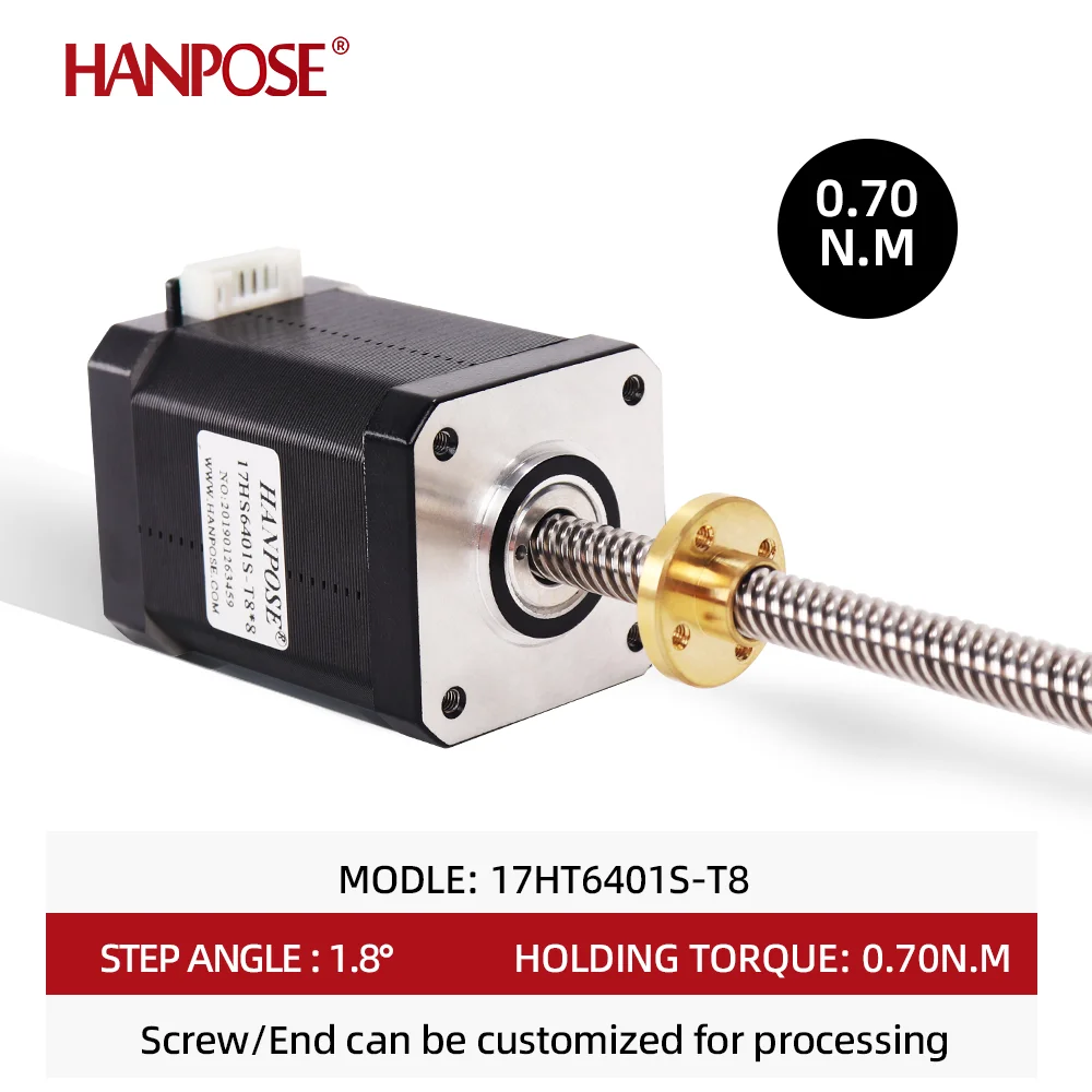 17HS6401S-T8 шаговый двигатель nema17 1 8 А 48 мм винт Т-образного типа ходовой шагового