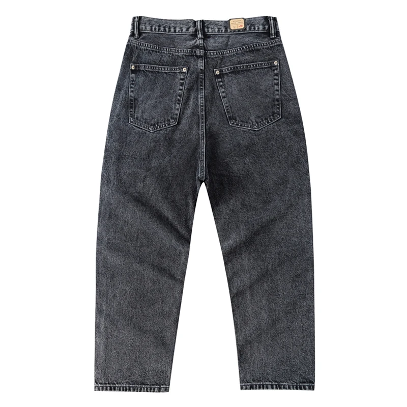 Make old heavy washed retro denim pants men's new loose straight Japanese trend casual pants.