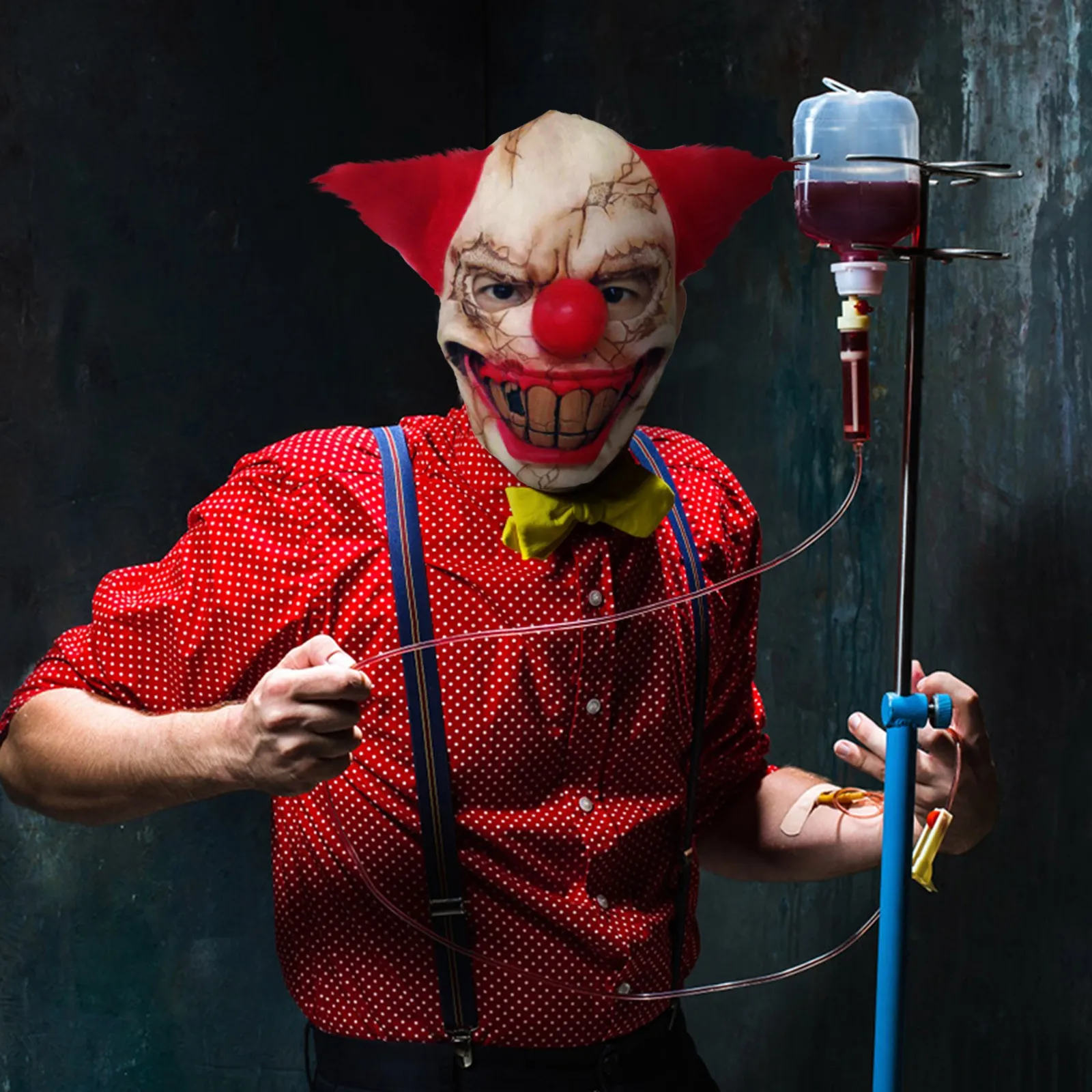 

2022 Хэллоуин страшное маскарадное платье маска для вечерние кровавый ужас смайлик Косплей хитрый костюм реквизит для Хэллоуина Косплей гол...