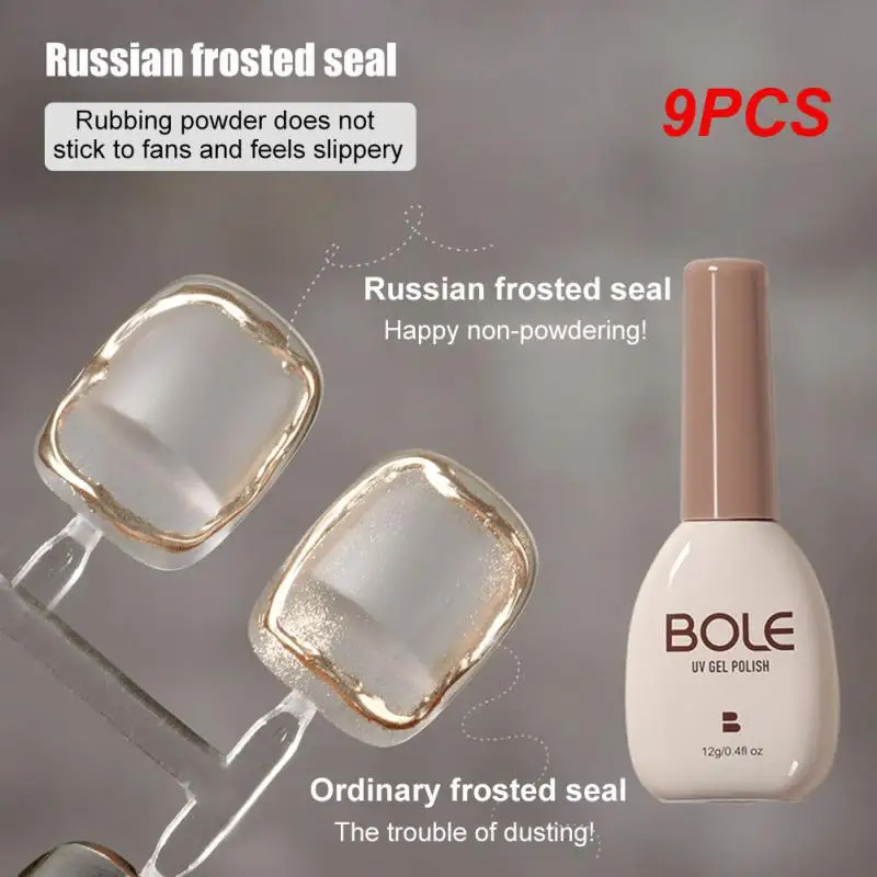 

9PCS Russian Style Frosted Nail Gel Not Stick Suede Manicure Nail Phototherapy Gel Nail Polish Russian-style Frosted Seal Layer