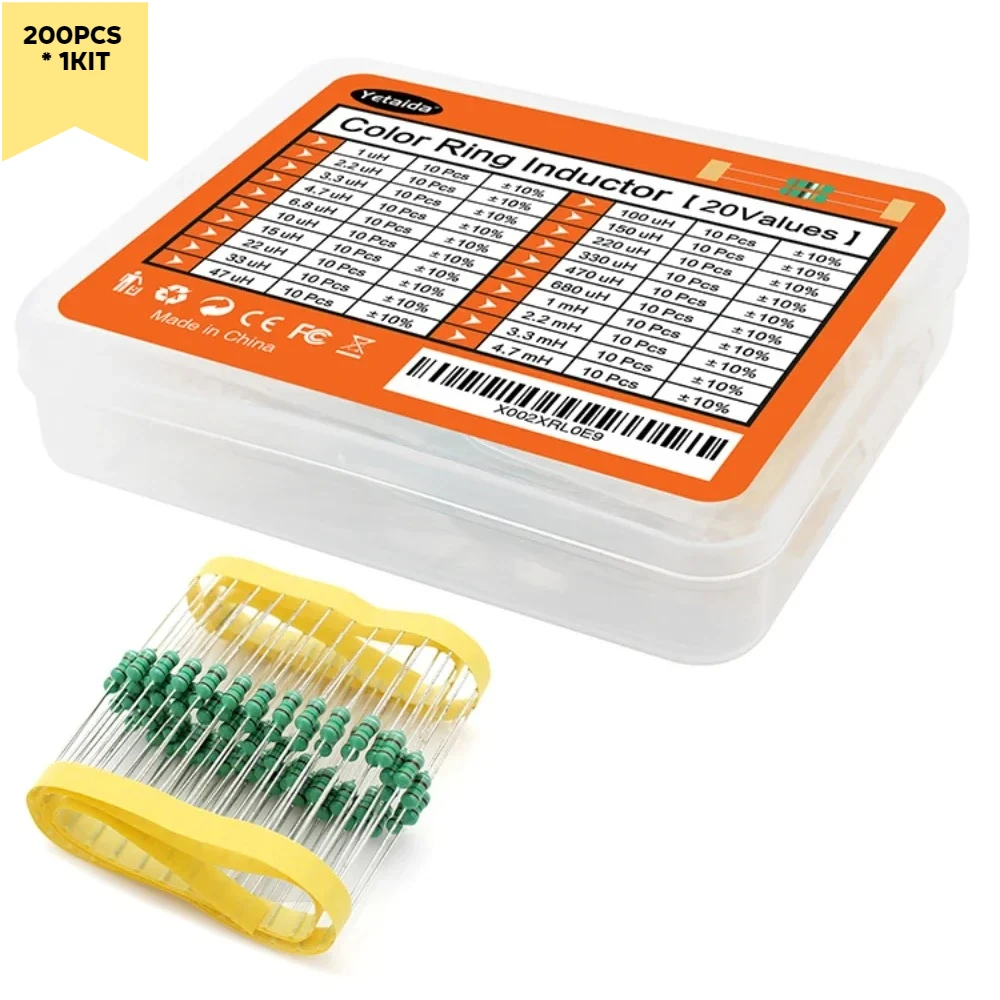 

Набор индукторов 200 шт., 1/2 Вт, 0.5 Вт, цветная маркировка