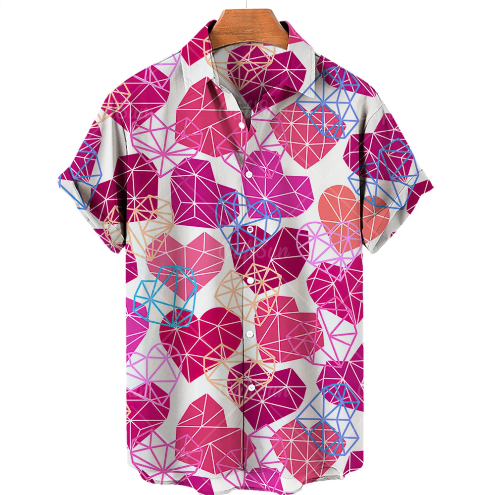 2022 Men's Shirts Graffiti Printing 3d Printing Trendy Cool Hawaiian Shirts Men's Casual Men's Tops Summer Breathable Short Slee