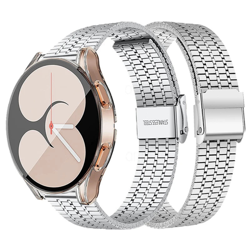 

Strap + Protective Shell For Samsung Galaxy Watch 5 4 40mm 44mm Metal Watch Band For Galaxy Watch 4 Classic 42mm 46mm Bracelets