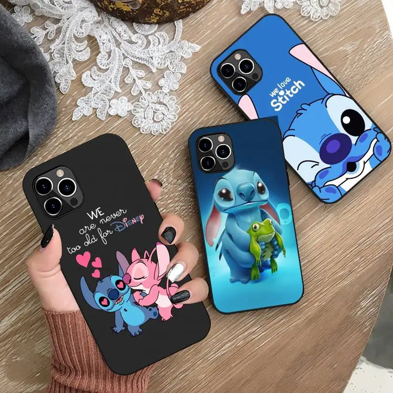 

Lovely Disney Kawayi Lilo Stitch Phone Case For iphone 14 Plus 13 12 Mini 11 Pro XS Max X XR Cover