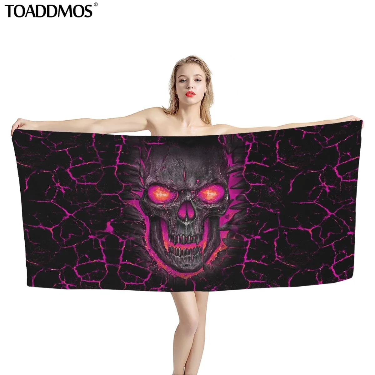 

TOADDMOS Halloween Decoration 3D Skull Bath Towel Soft Face Hair Quick Dry Towel Punk Style Fitness Beach Swimming Towel playa