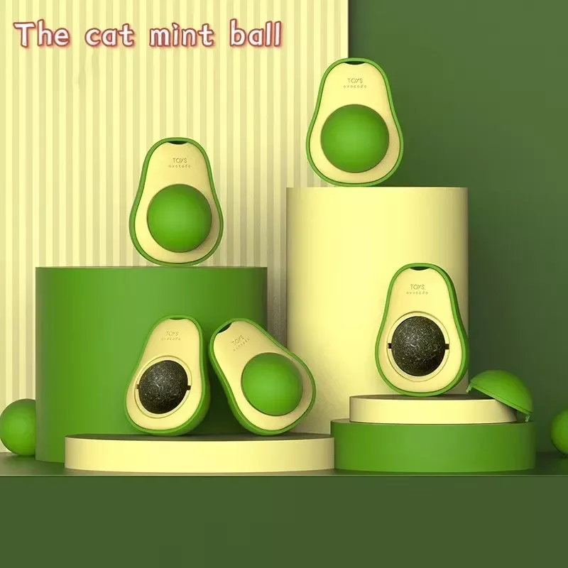 

Avocado Catnip Wall Ball Cat Toys Catnip Edible Licking Balls Snack Healthy Rotatable Treats Toys Kitten Playing Toy Cat Supply