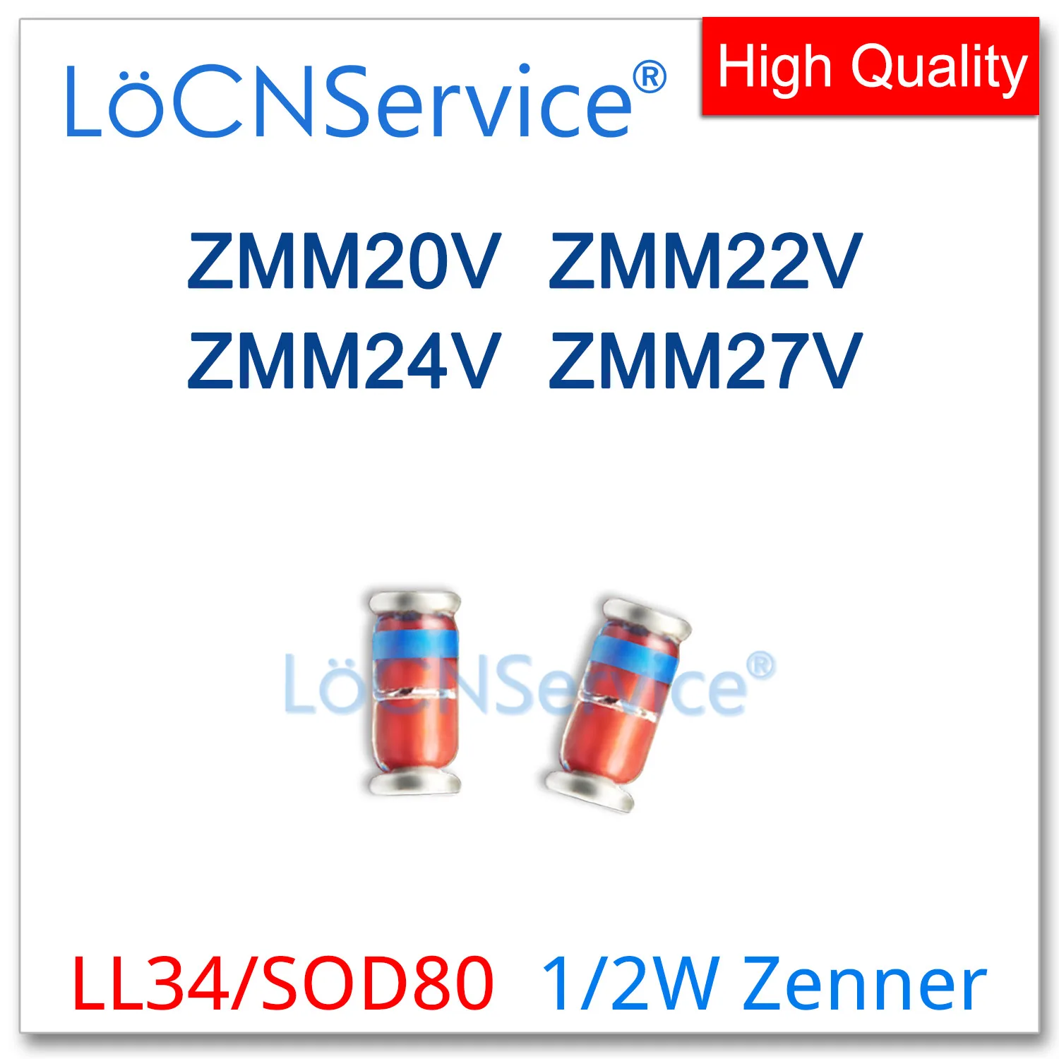 LoCNService 2500 шт. LL34 ZMM20V ZMM22V ZMM24V ZMM27V SOD80 1/2W SMD RoHS кремниевые плоские стабилитрон диоды высокого качества