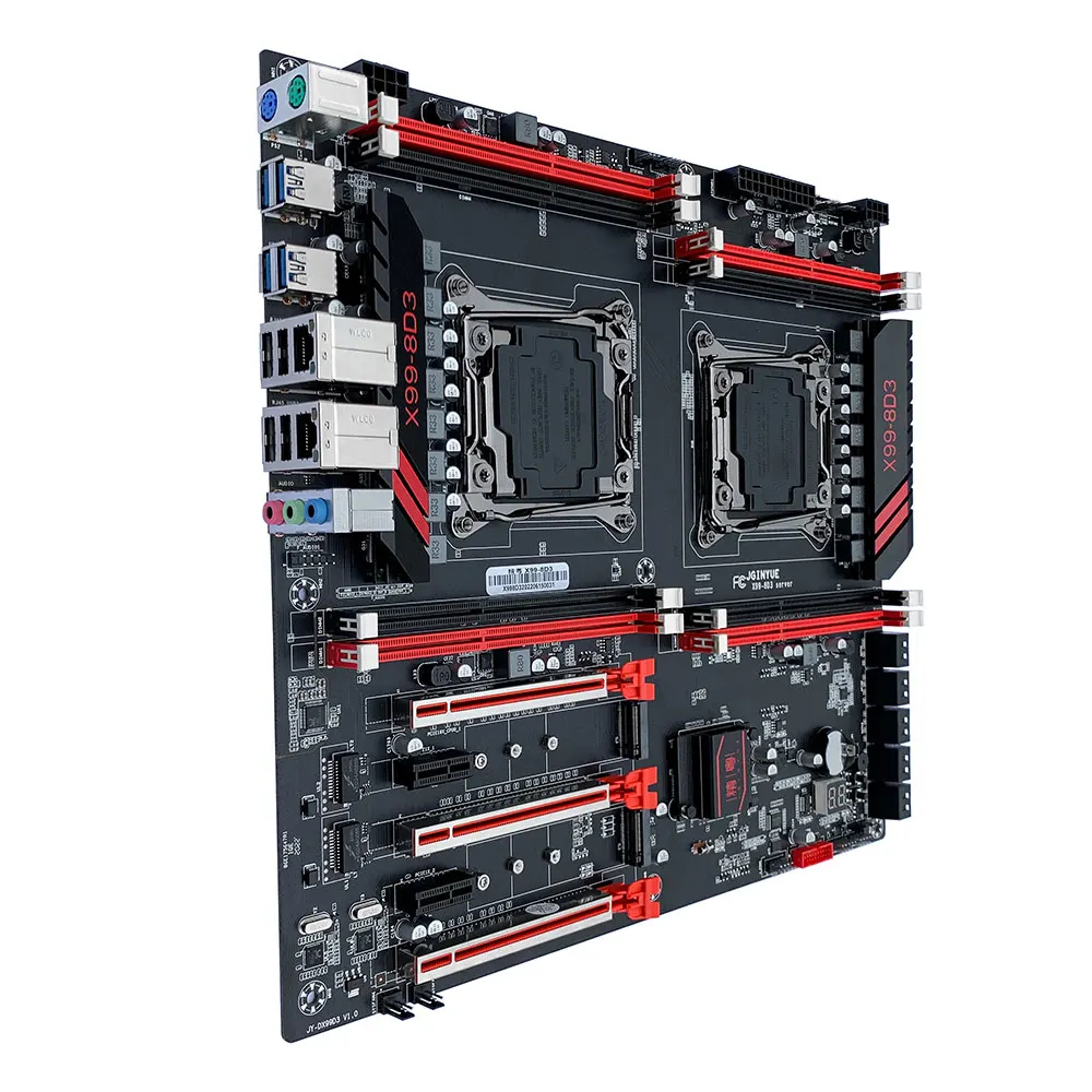 Материнская плата JGINYUE для двух процессоров материнская LGA 2011-3 с поддержкой Xeon E5 V3
