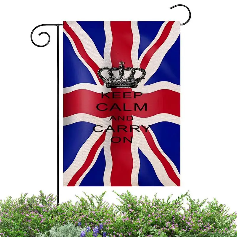 

2022 Queen's Jubilee Platinum Garden Flag 30x45cm Queen Elizabeth II Jubilee Remembrance Flags Queen's Keep Calm And Carry On