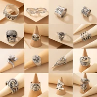 vintage geometric ring for women korea metal rings retro gothic finger ring jewelry accessories 2022 new