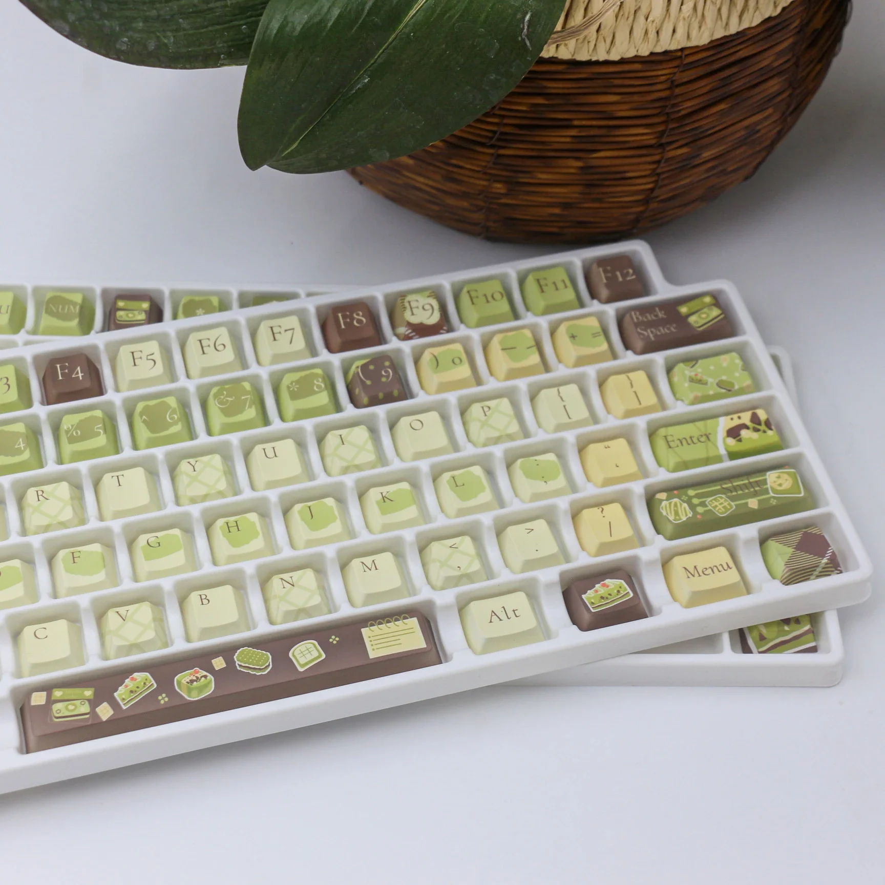 Тема наклейки со вкусом матча, колпачок для ключей Xda Cherry Pbt, пятисторонняя термосублимация, набор колпачков с 136 клавишами (art.: 3920cc13bca1d) - 3920cc13bca1d
