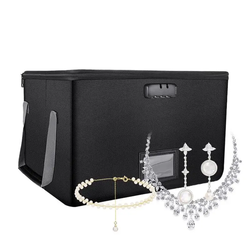 

Fireproof Document Box Waterproof Safe Box Locking File Box Fireproof Document Bag Large Capacity Filing Cabinet Organizer For