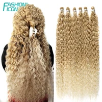 synthetic kinky curly hair bundles extension long natural water wave blonde color 24 28inch free shipping fashion icon