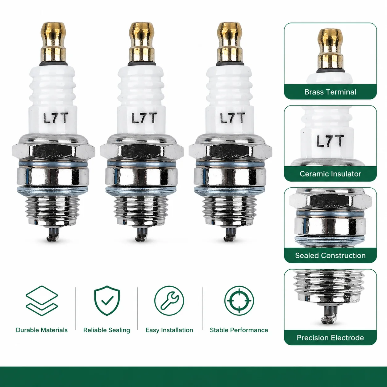 Фото Комплект из 3 свечей зажигания L7T для бензопил Stihl MS170 MS180 MS290 MS310 MS390 017 018 029 039, замена NGK BPMR7A BPM7A Champion RCJ6Y №5