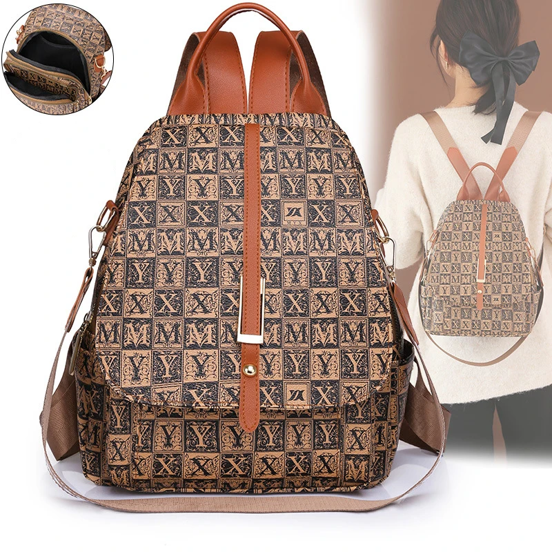

Designer Print Backpack Purse For Women 2022 Anti Theft Backpack Rucksack Ladies School Book Bags For Girls Luxury Brand Handbag