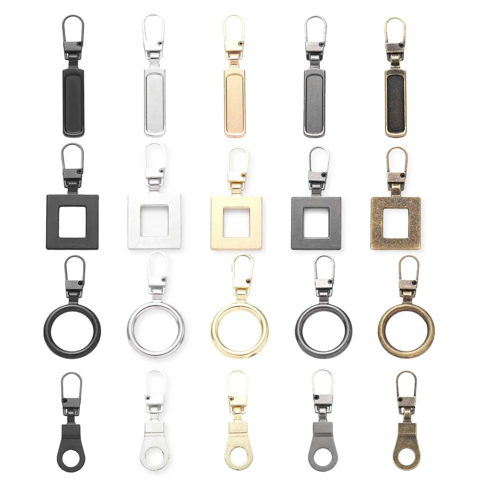 1pc Universal Fashion Metal Zipper Replacement Repair Kits For Slider Sewing Diy Craft Kit Pull |