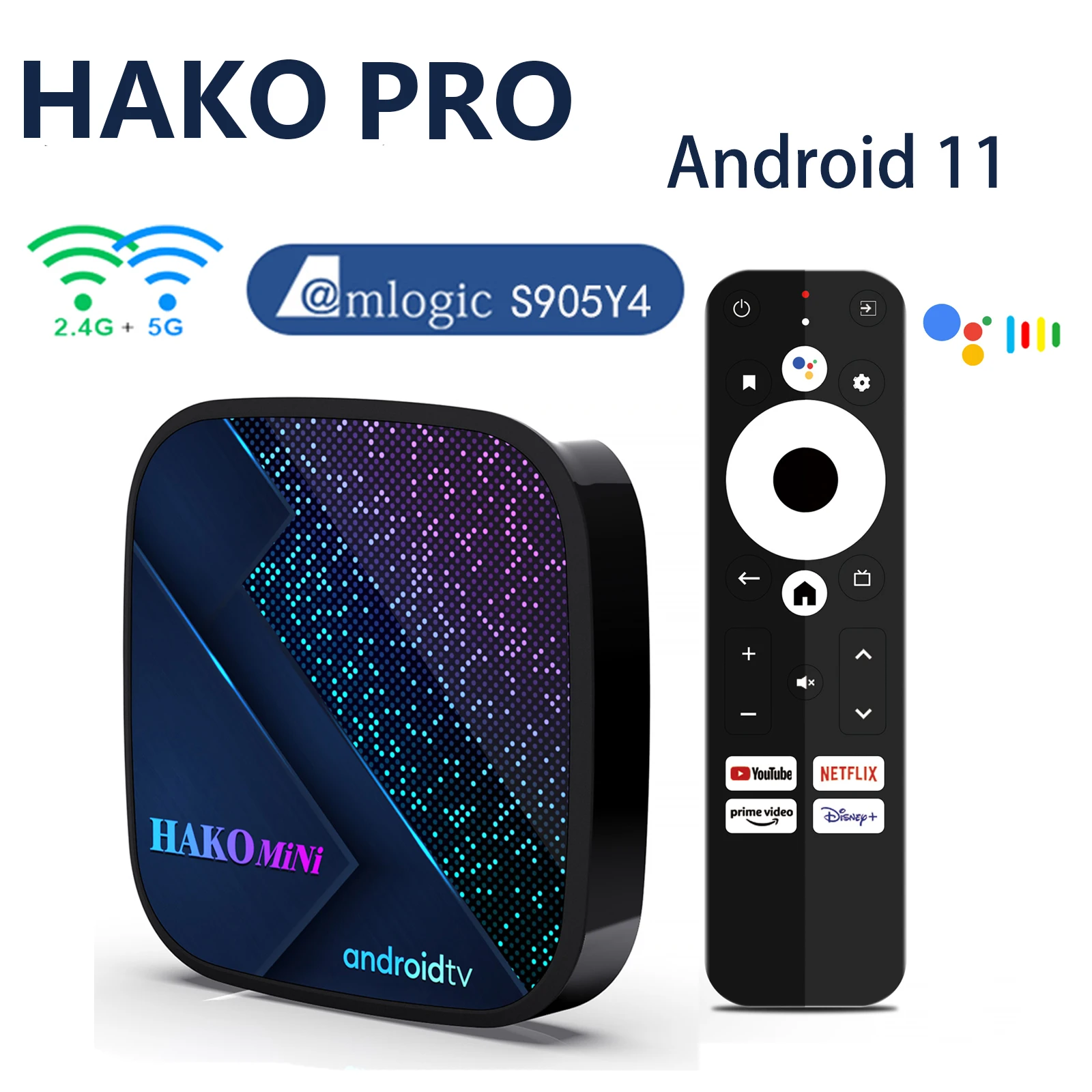 

Android 11 Smart TV BOX Google Certification HAKO PRO Amlogic S905Y4 AV1 2G16G 4G32G DDR4 Set Top Box BT5.0 8K 4K Media Player