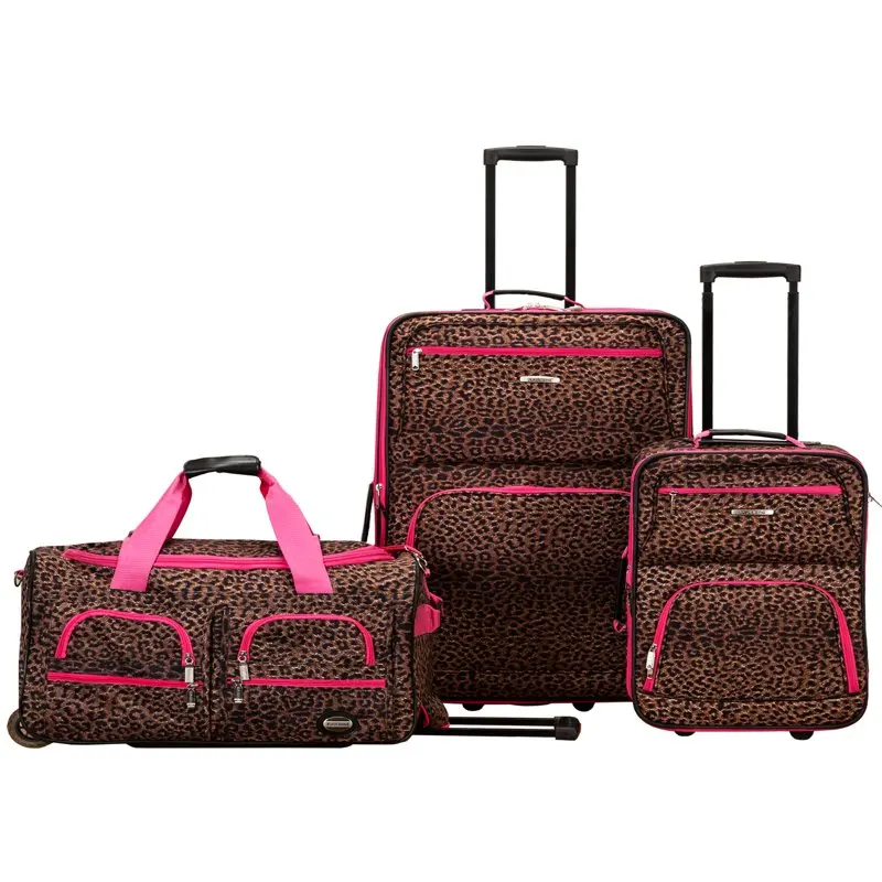 

Durable, Lightweight & Spacious Rollable 3-Piece Softside Luggage Set - The Perfect Stylish Suitcases for Travel & Vacation.