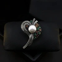 exquisite court vintage minority brooch womens luxury flower brooch pin suit sweater accessories rhinestone pearl jewelry pins