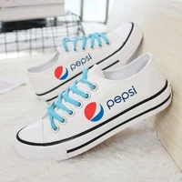 pepsi spring fashion trend low top canvas shoes simple non slip breathable casual all match couple flat shoes