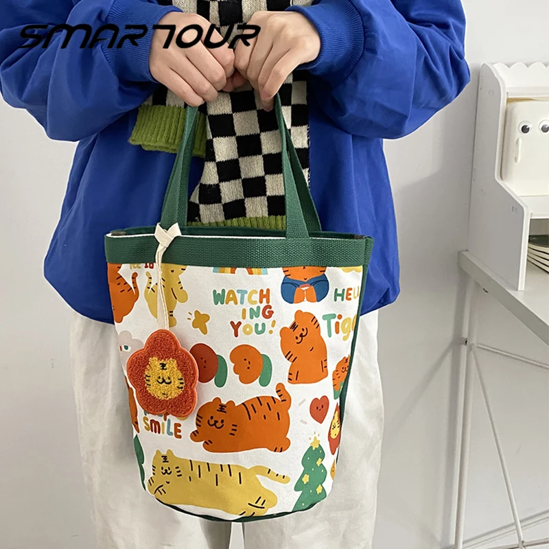 

Shopping Handbags Tote Shoulder Bag Punk Large Capacity Cute Cartoon Tiger Kawaii Painting Handbags